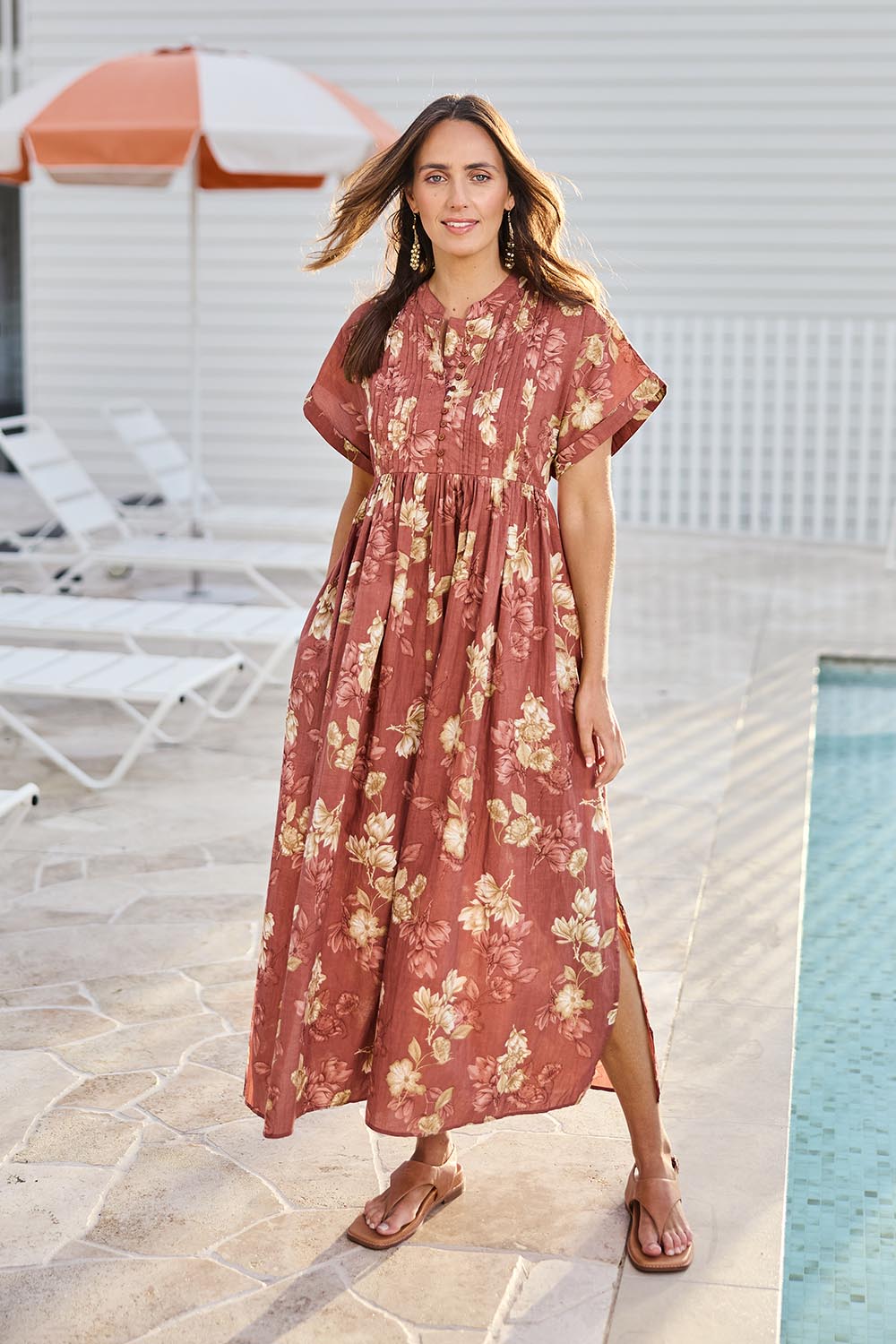 boho bird dresses Women's In The Moment Cotton Maxi Dress – neutrals – birdsnest Embroidered dress