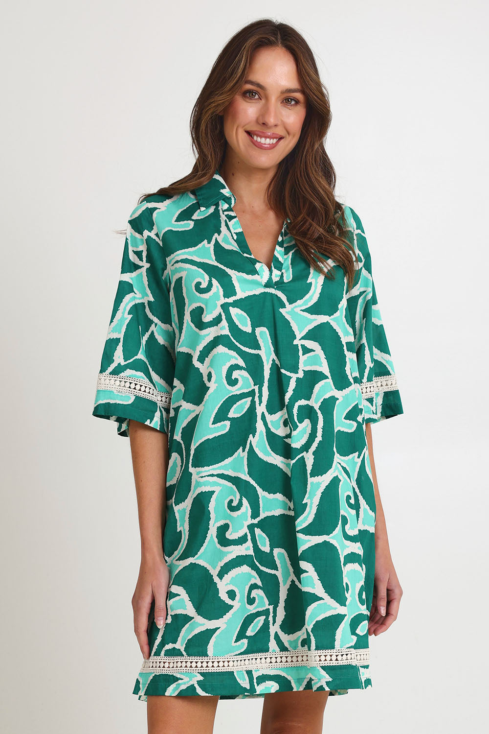 amazon knee length dresses Haven Women's Green Travel Party Cotton Women's Fashion – birdsnest Blue lace dress