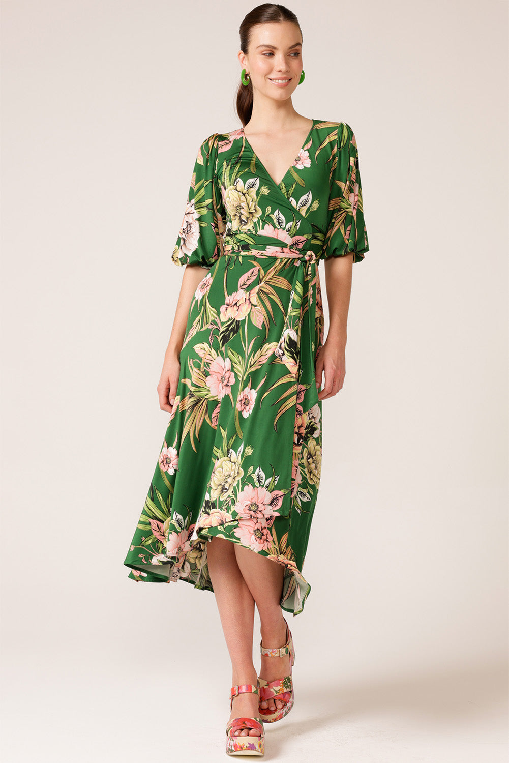 sacha drake green dress Women's Calf Length Dresses Wrap Women's Fashion 9/27