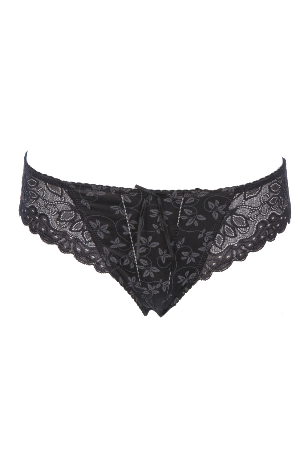Product shot of the Yvette Brief in colour Black (Black), from the front