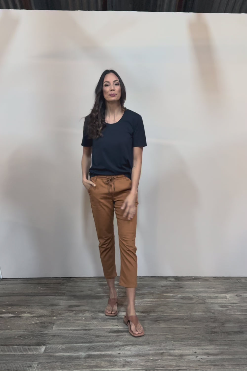 Preloved The Pull On Cotton Pant With Drawstring – Rust