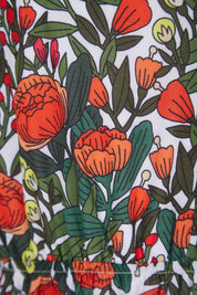 Product shot of the Maisie Floral Dress in colour Rosetta (Green), detail