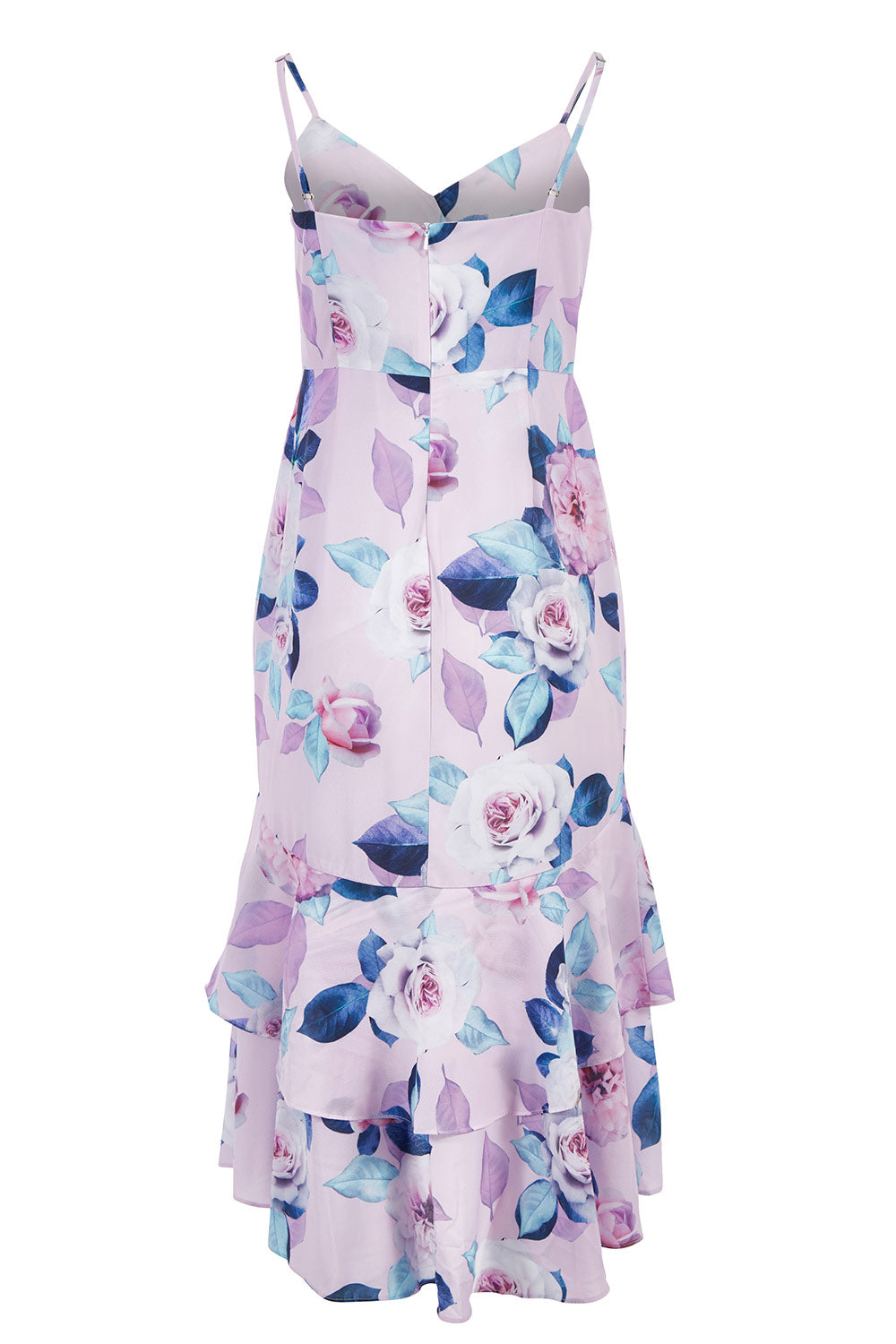Product shot of the Camille Dress in colour BabyPink (Pink), from the back