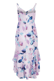 Product shot of the Camille Dress in colour BabyPink (Pink), from the back