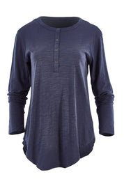 Product shot of the Cambridge Henley in colour Indigo (Blue), from the front