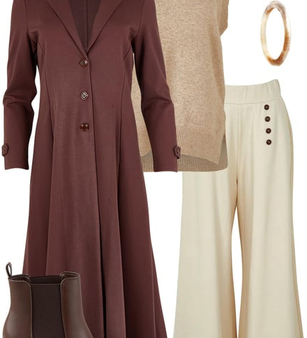Chocolate Coat With Fawn & Sand