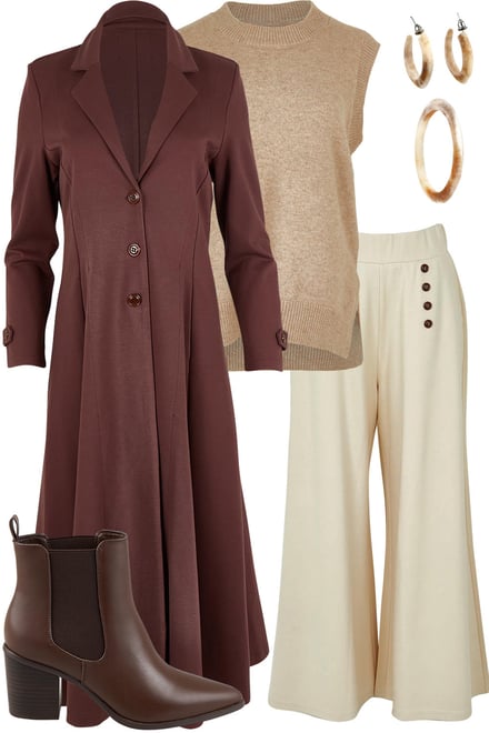 Chocolate Coat With Fawn & Sand