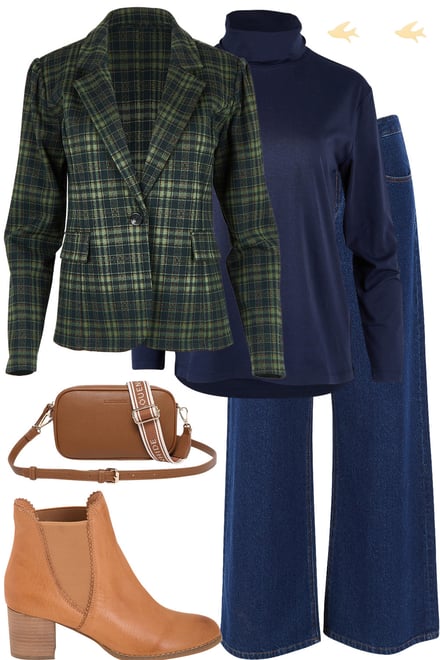 Greenblue Houndstooth With Navy