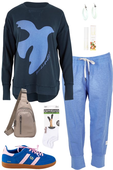 Lovisa Cotton Crew With Cornflower Pants