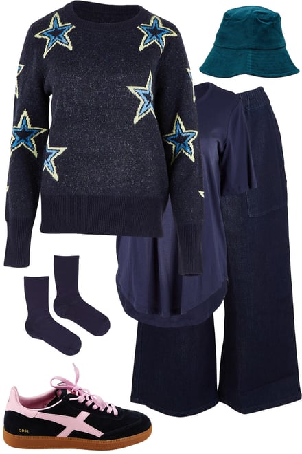 Star Jumper With Navy
