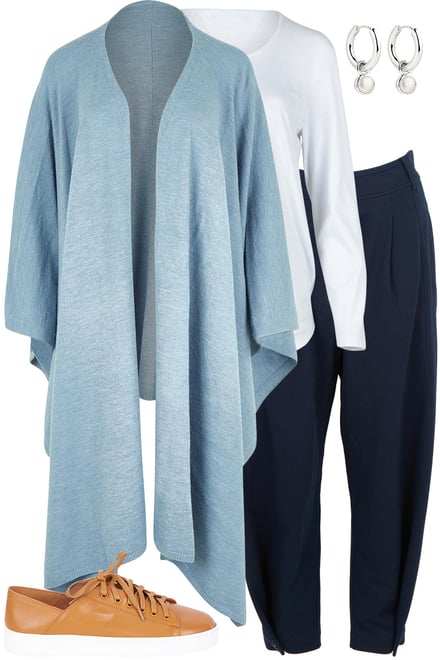 Cape With White Tee & Button Me Up Pants