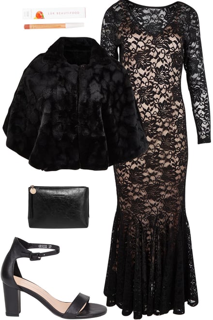 Claire Lace Dress & Daphne Faux Fur