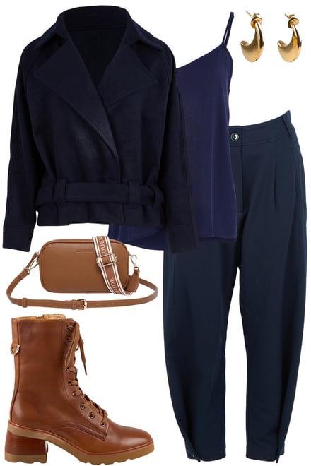 Cropped Trench With Button Me Up Pants