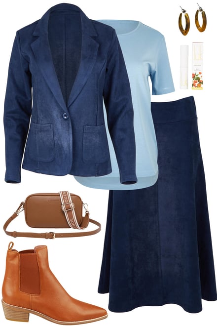 The Luxe Faux Suede Navy Set