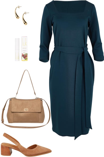 Lagoon Square Neck Ponte With Tan