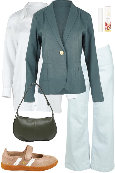 Lagoon Blazer + White Shirt + White Jeans