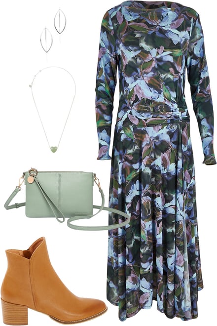Alix Mesh Dress With Tan Boots
