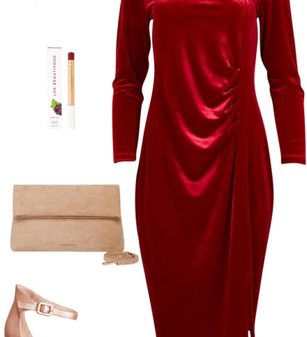 Garnet Diana Dress With Rose Gold