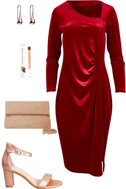 Garnet Diana Dress With Rose Gold