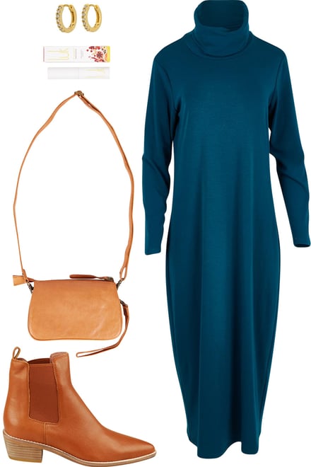 Jewel Cowl Maxi Dress With Tan