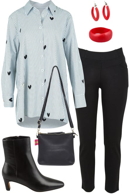 Aspen Stripe Shirt With Black Pants
