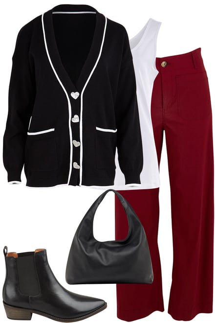 Heart Cardi With Shiraz Pants