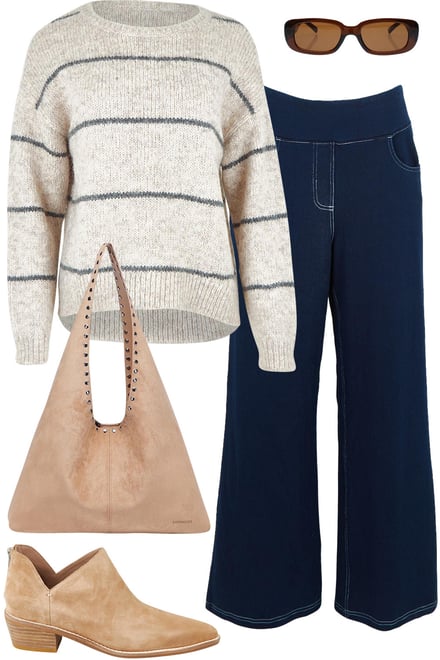 Morning Meadow Sweater With Faux Jeans