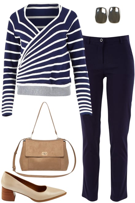 Stripe Navy Jumper With Navy Pants