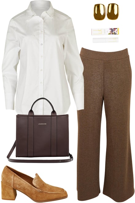 Classic White Shirt With Herringbone Pants