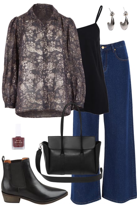 Romantic Delight With Black & Dark Denim