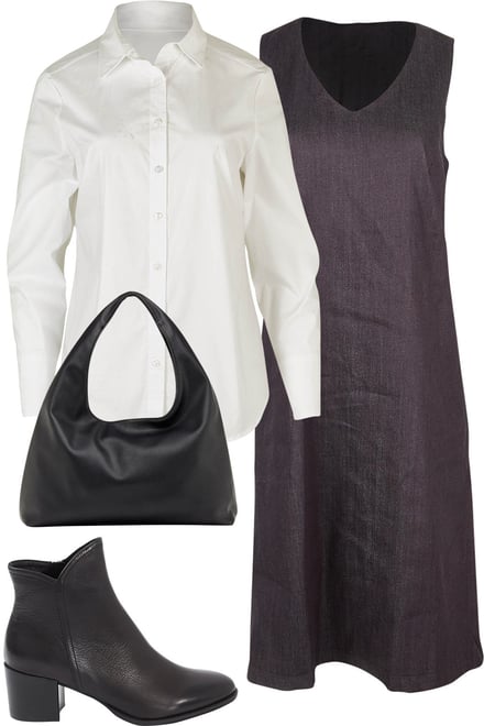 DenimIndigo Tunic Dress & White Shirt