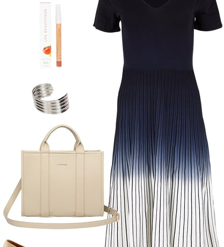 Ombre Knit Dress With Nude & Silver