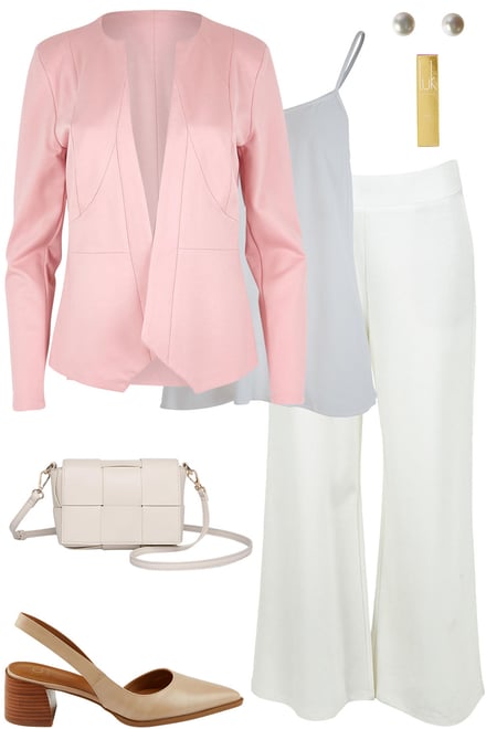 Dusty Rose Jacket With Pearl Pants