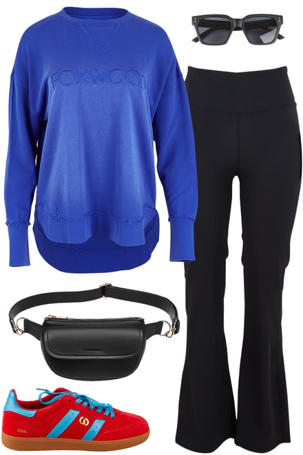 Dazzling Blue Sweat With Ribbed Pants