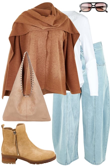 Braving The Cold Jacket With Barrel Leg Jeans