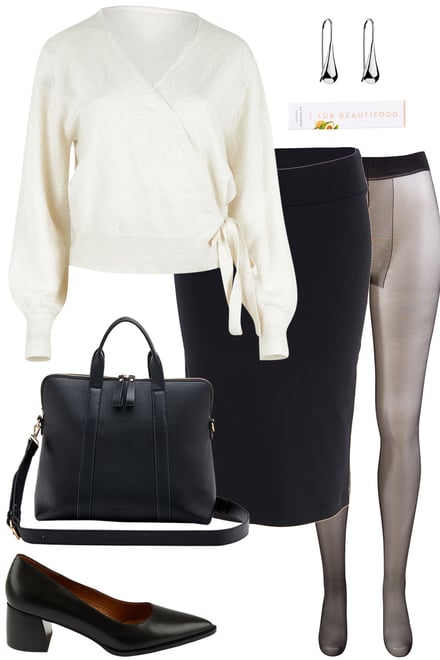 Black Pencil Skirt Styling With Winter Layers