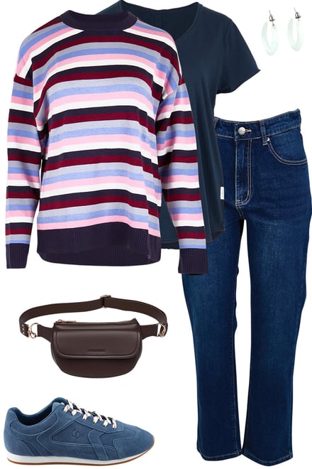 Linea Stripe Knit With Tilly Jeans