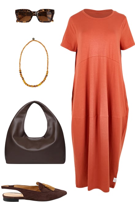 Earth Dress With Chocolate & Tortoise