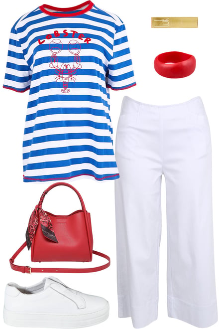 Rhode Island Tee With White Pants