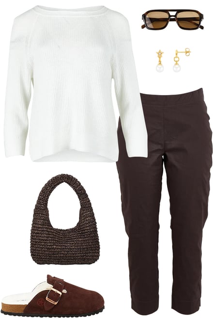 Vanilla Sweater With Sable Pants