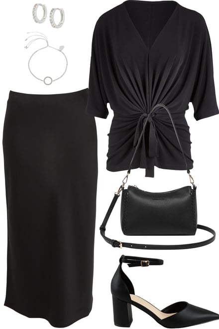 Niamh Top With Black Satin Skirt