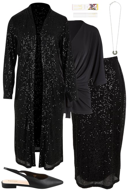 Sequin Jacket With Niamh Top & Sequin Skirt