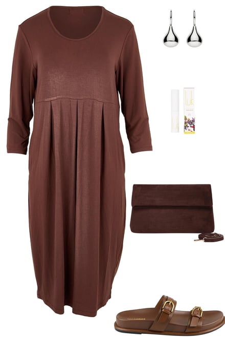 Chocolate Dress With Choc & Silver