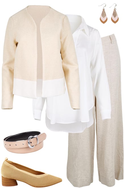 Colour Block Blazer With Sand Pants