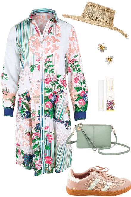 Roseanne Shirtmaker Dress With Pastels