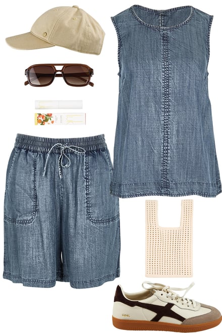 Luxe Lyocell Indigo Tank & Shorts Set