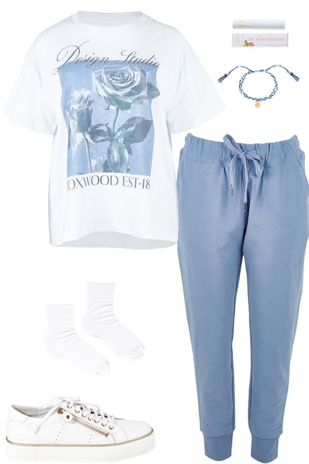 Studio Rose Tee & Country Blue Pants