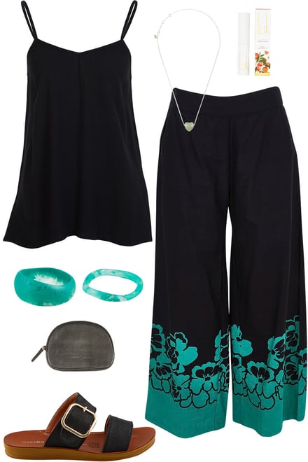 Pansies Pants With Black Cami