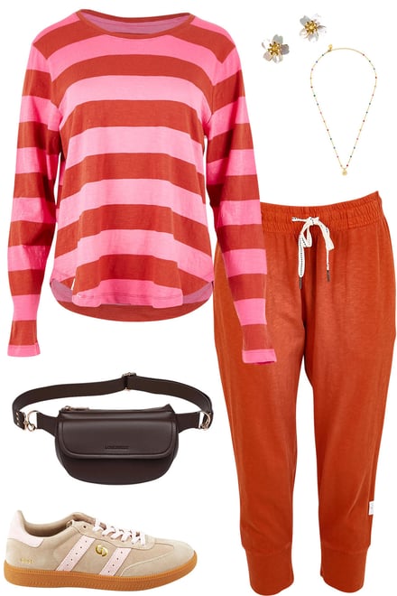 Earth Pink Tee & Earth Brown Pants