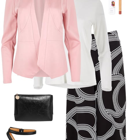 Dusty Rose Blazer With Culottes